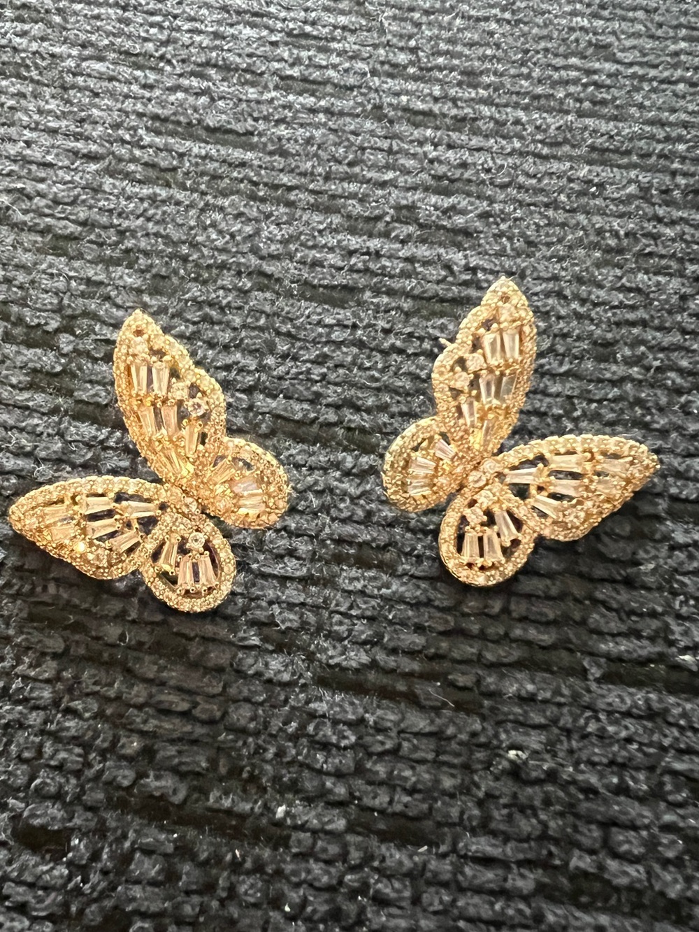 Gold butterfly earrings